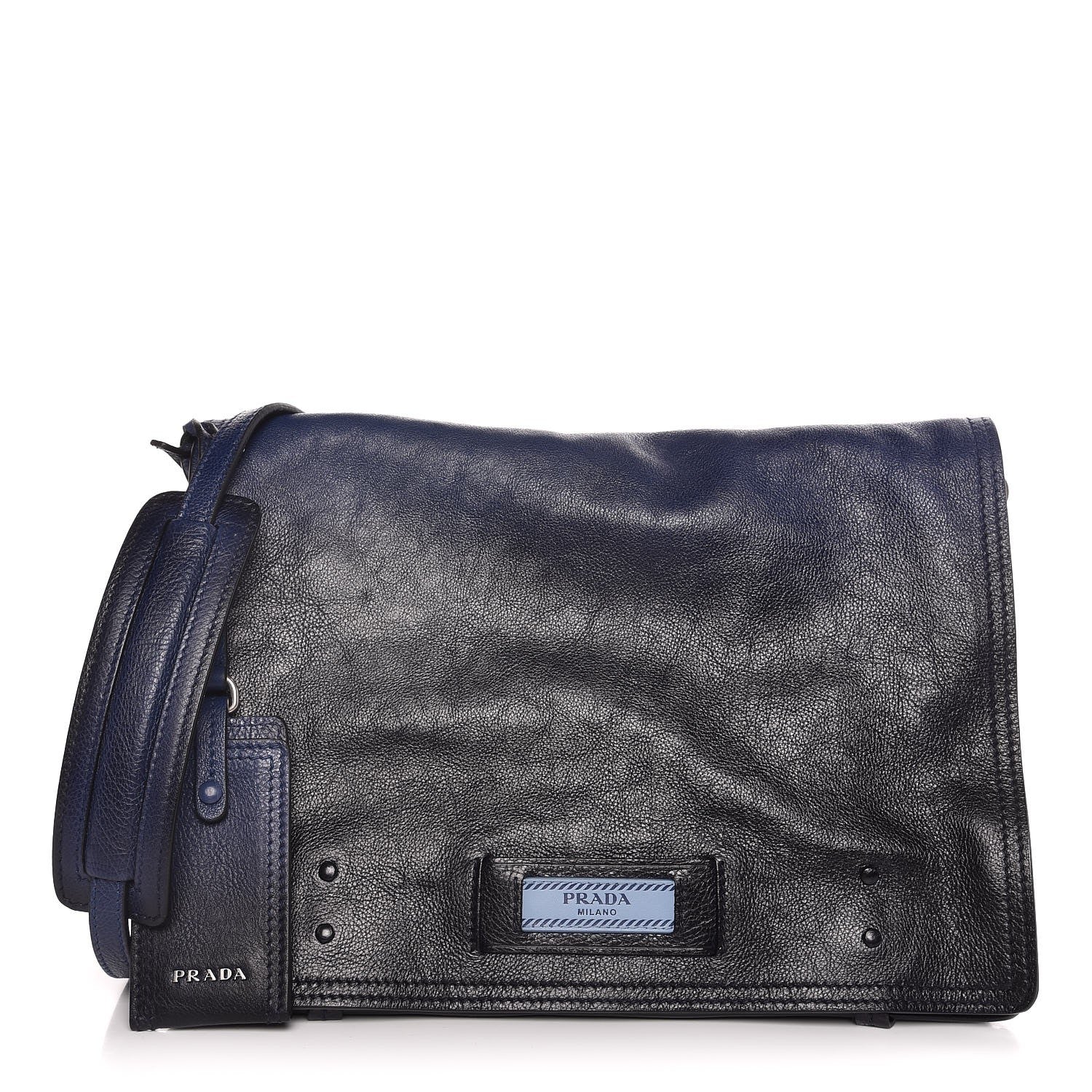 Prada Glace Calf Etiquette Flap Inchiostro Astrale 1 of 8