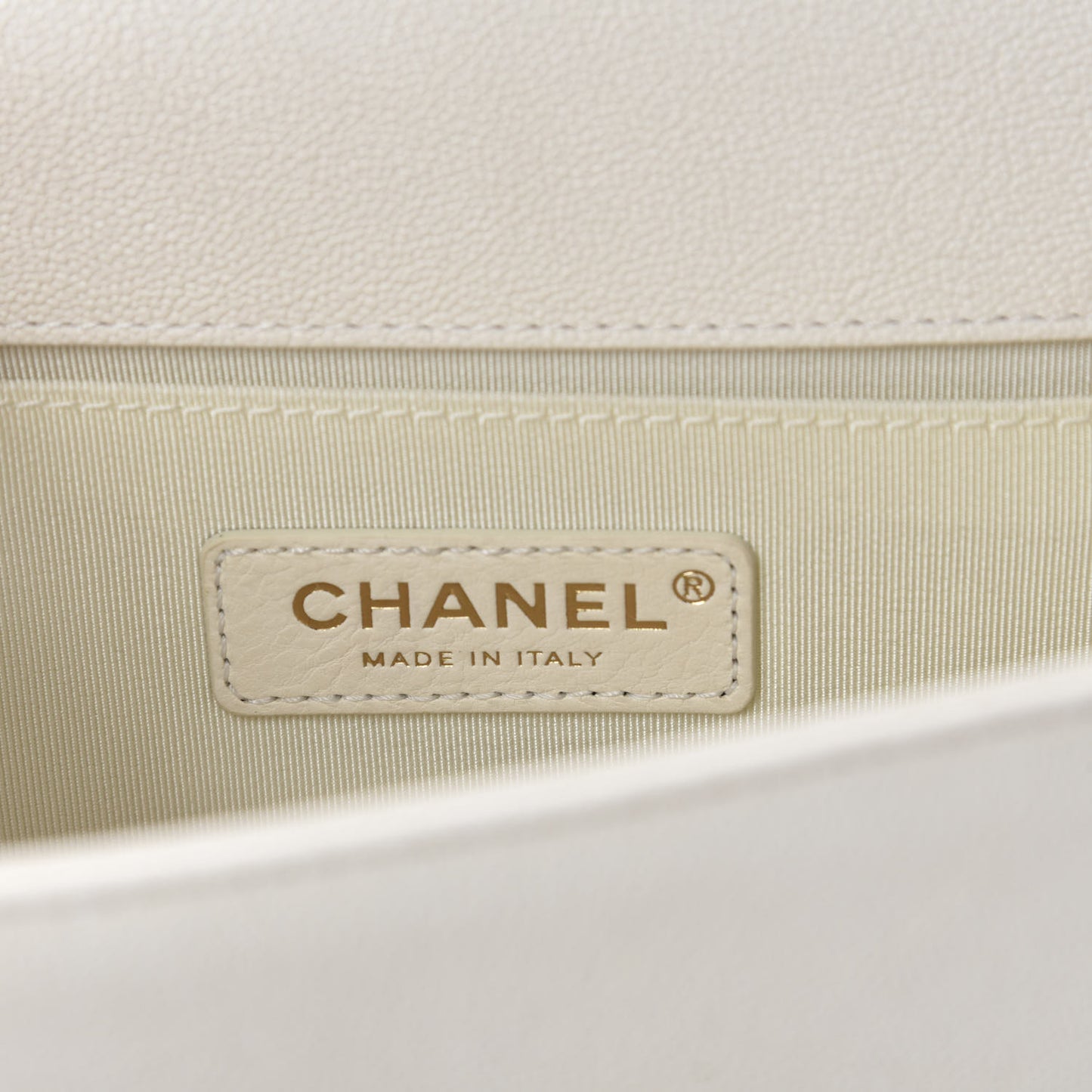 Caviar Quilted Small Boy Flap White