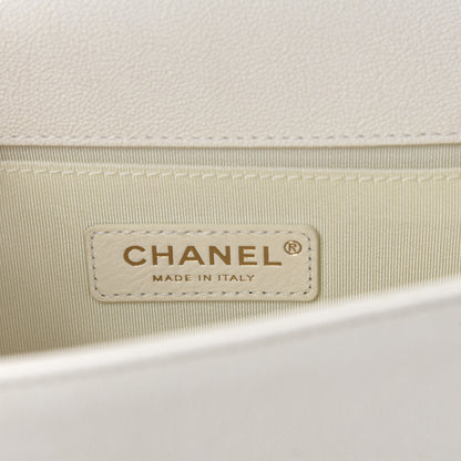 Chanel Caviar Quilted Small Boy Flap White 8 of 11