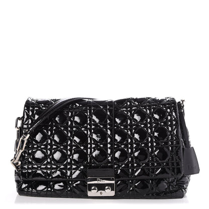 Christian Dior Patent Cannage Large New Lock Flap Black 1 of 7
