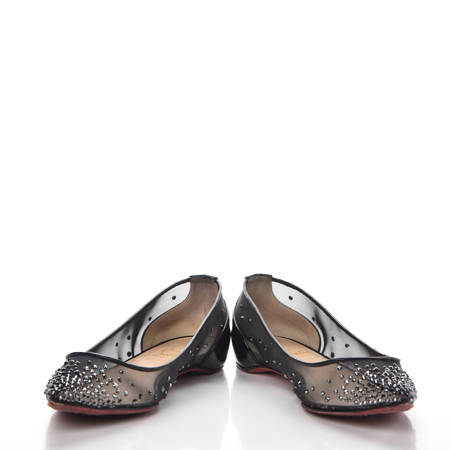 Christian Louboutin Patent Body Strass Flats 37.5 Black 5 of 11
