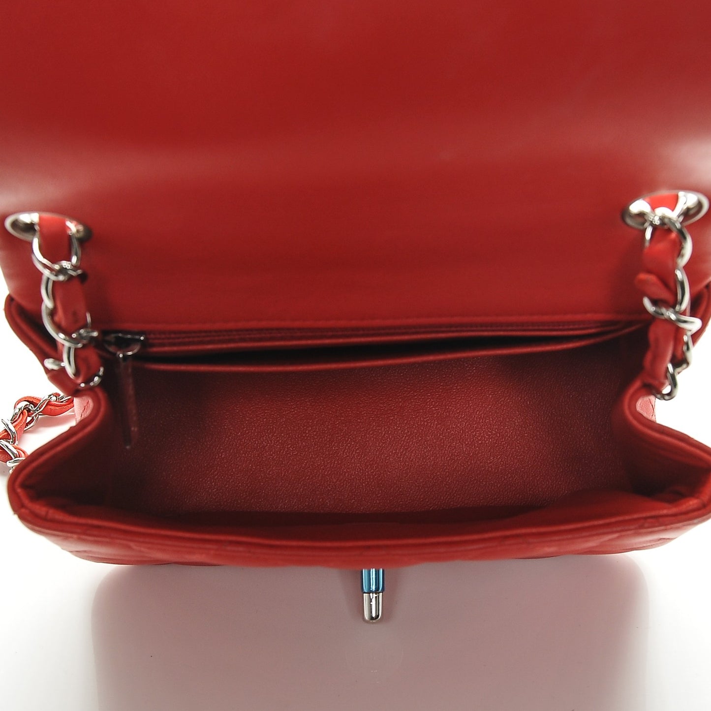 Caviar Quilted Mini Square Flap Red