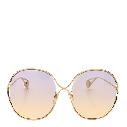 Gucci Oversized Round GG0362S Sunglasses Gold 2 of 7