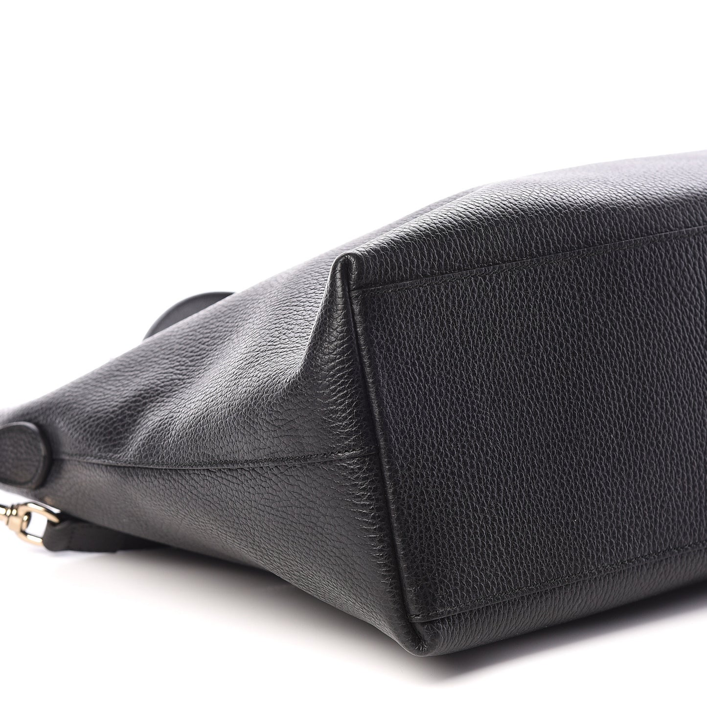 Pebbled Calfskin Convertible Bamboo Tassel Tote Black
