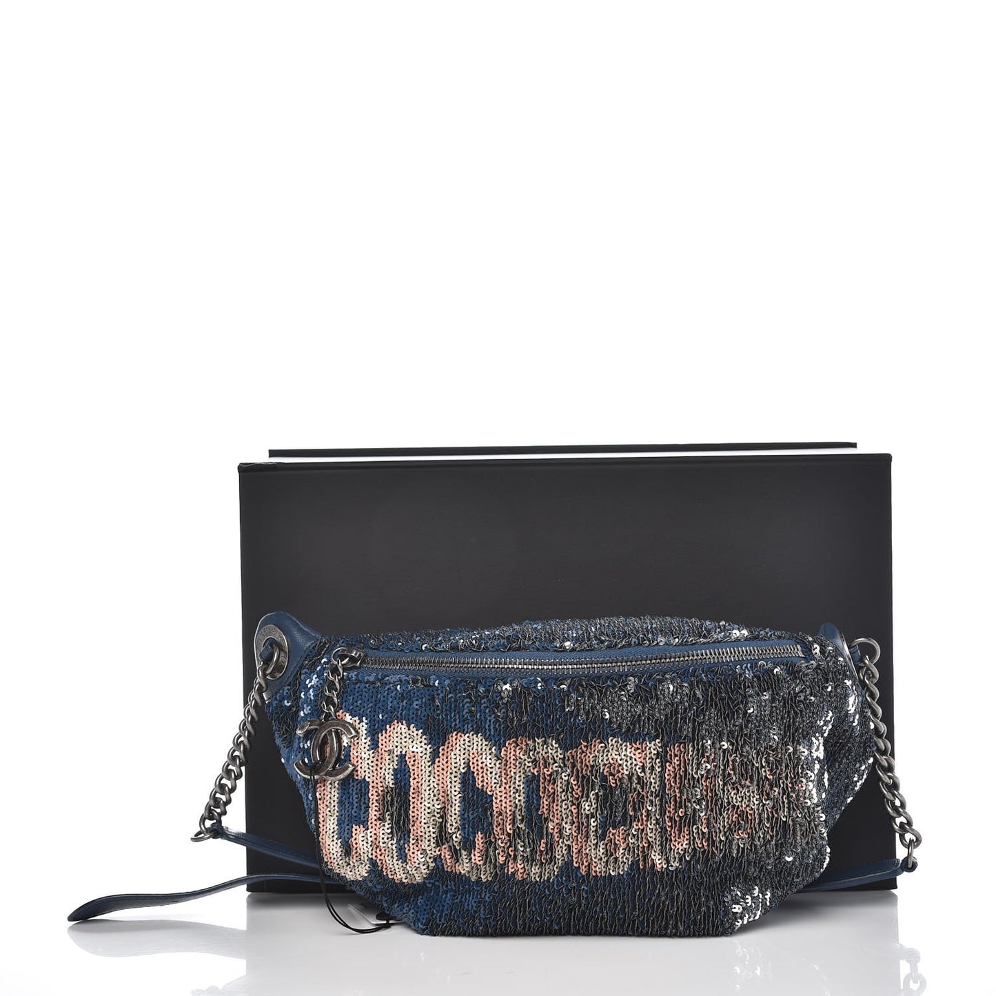 Sequin Coco Cuba Waist Bag Fanny Pack Blue Pink
