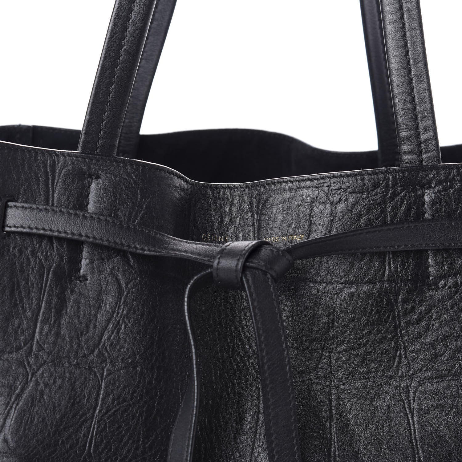 Celine Crocodile Embossed Calfskin Medium Belt Cabas Phantom Black 9 of 9