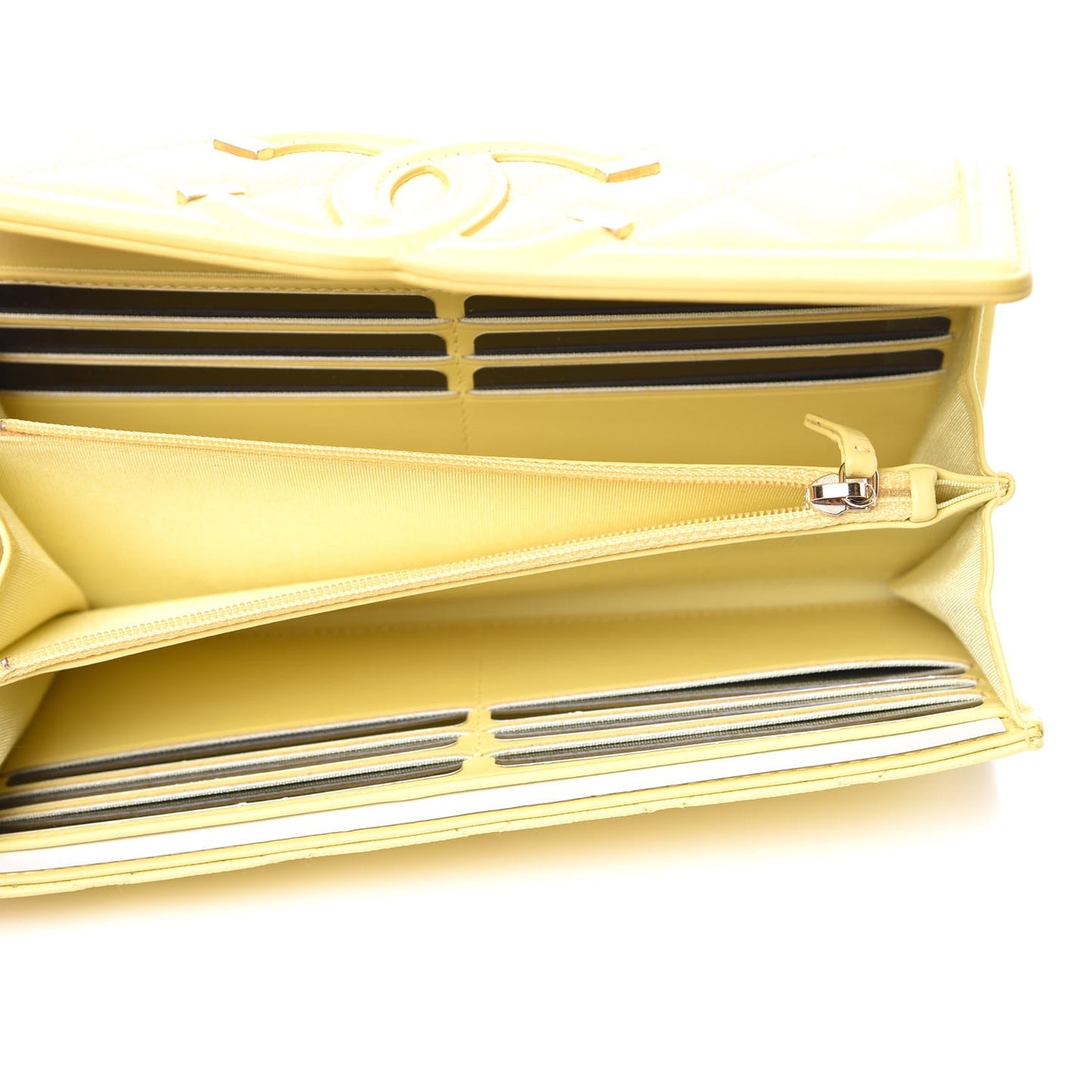 Caviar Timeless CC Large Gusset Flap Wallet Yellow