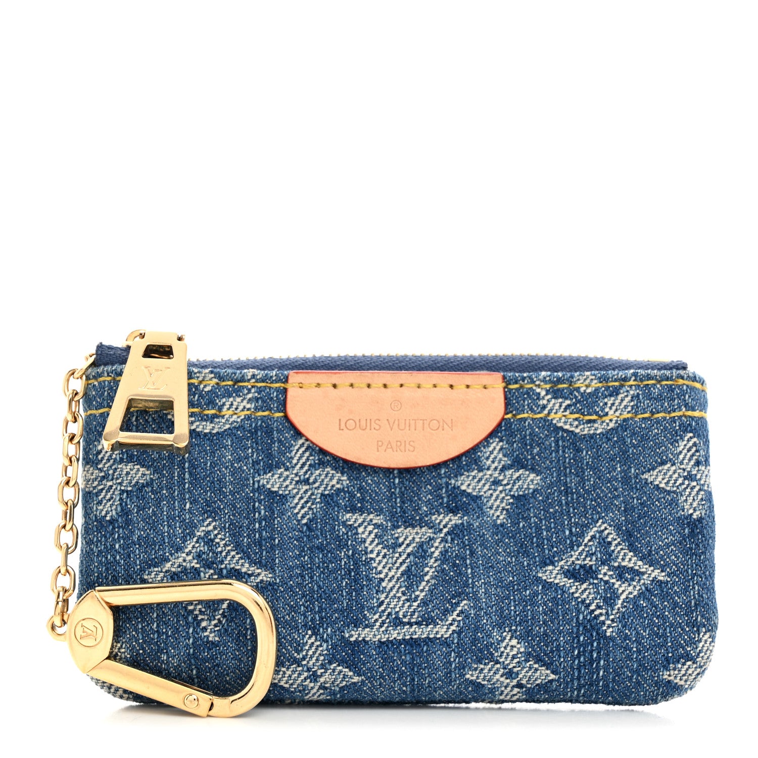 Louis Vuitton Monogram Denim Key Pouch Denim Blue 1 of 7