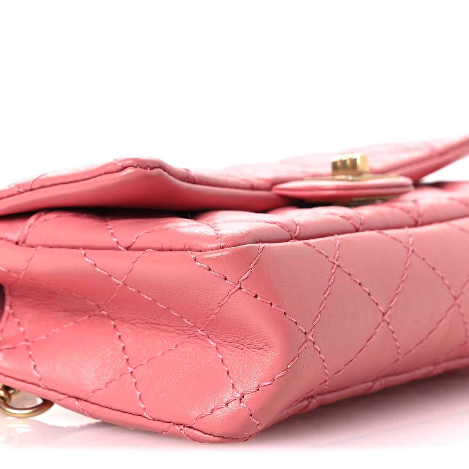 Chanel Aged Calfskin Quilted 2.55 Reissue Flap Belt Bag Pink 9 of 13