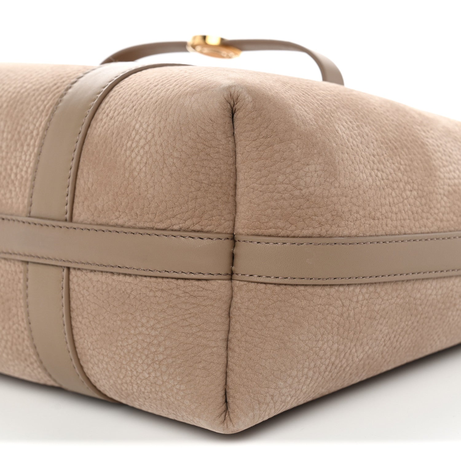 Loro Piana Nubuck Grained Calfskin Small Ghiera Shopper Tote Fume Taupe 10 of 11