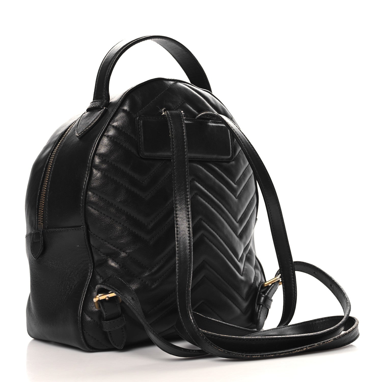 Gucci Calfskin Matelasse GG Marmont Dome Backpack Black 2 of 14