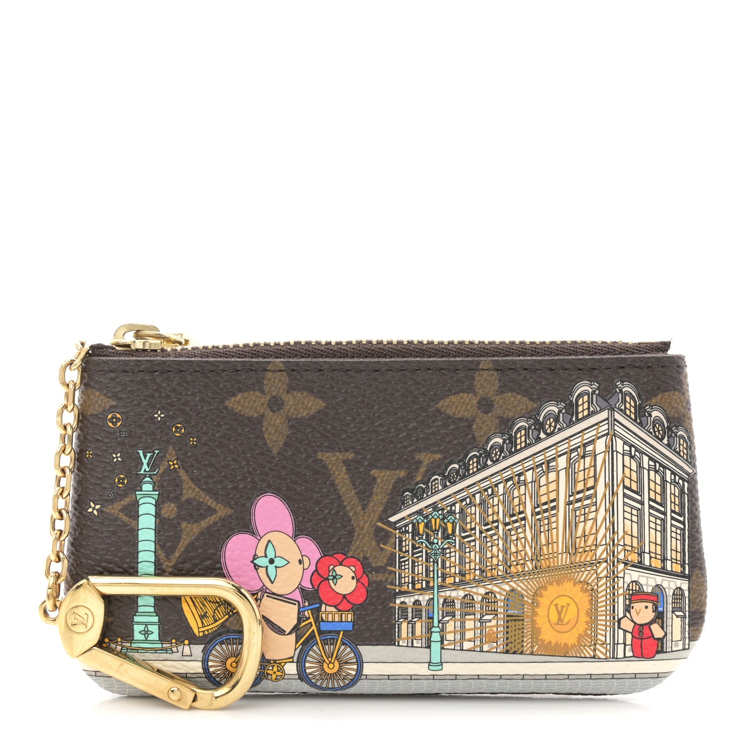 Louis Vuitton Monogram 2022 Christmas Animation Paris Key Pouch Pink 1 of 7