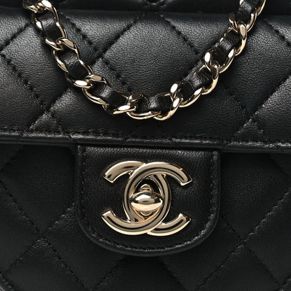 Chanel Lambskin Quilted CC In Love Heart Clutch With Chain Black 8 of 9