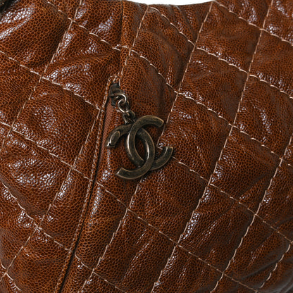 Chanel Crumpled Grained Calfskin Coco Pleats Hobo Brown 12 of 17