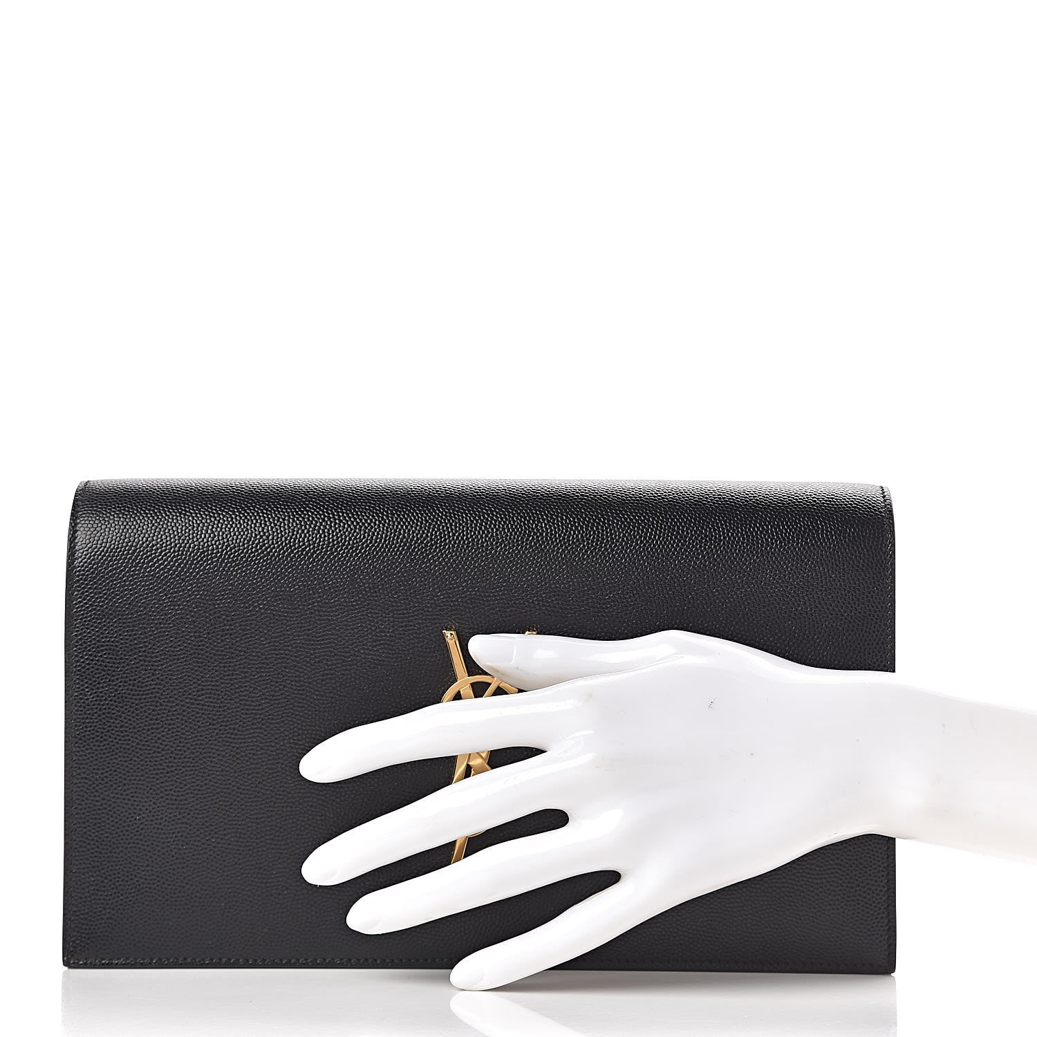 Saint Laurent Grain De Poudre Classic Monogram Kate Clutch Black 2 of 9