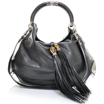Gucci Leather Large Indy Top Handle Hobo Black 3 of 8