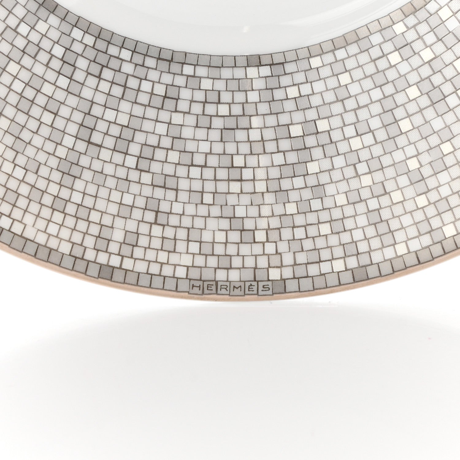 Hermes Porcelain Mosaique Au 24 Breakfast Cup And Saucer Set Of 2 Platine 8 of 10