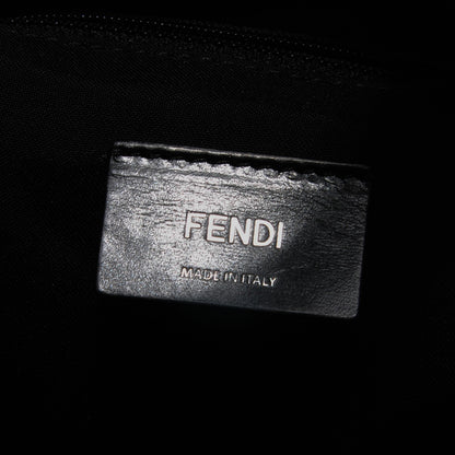 Fendi Calfskin Crocodile Embossed Tote Black Blue 5 of 9