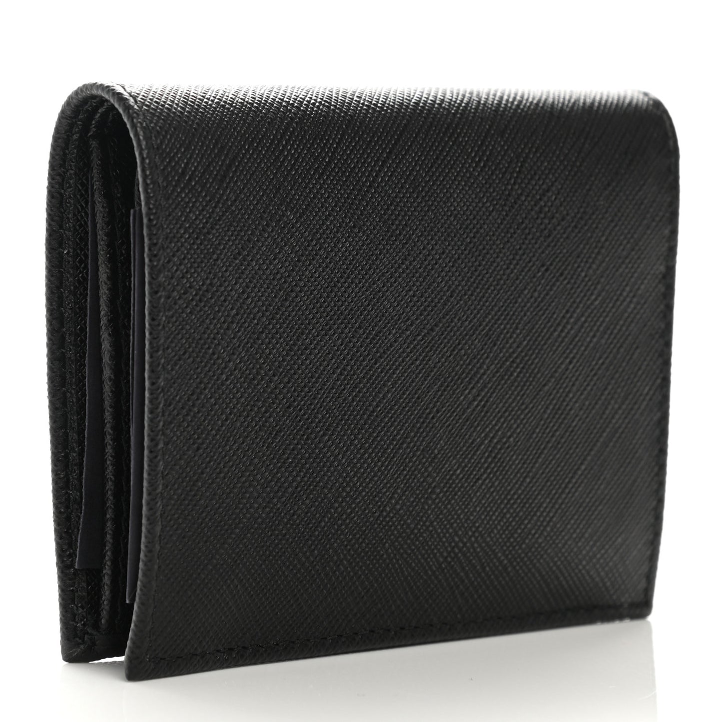 Saffiano Triangle Bi-Fold Wallet Black