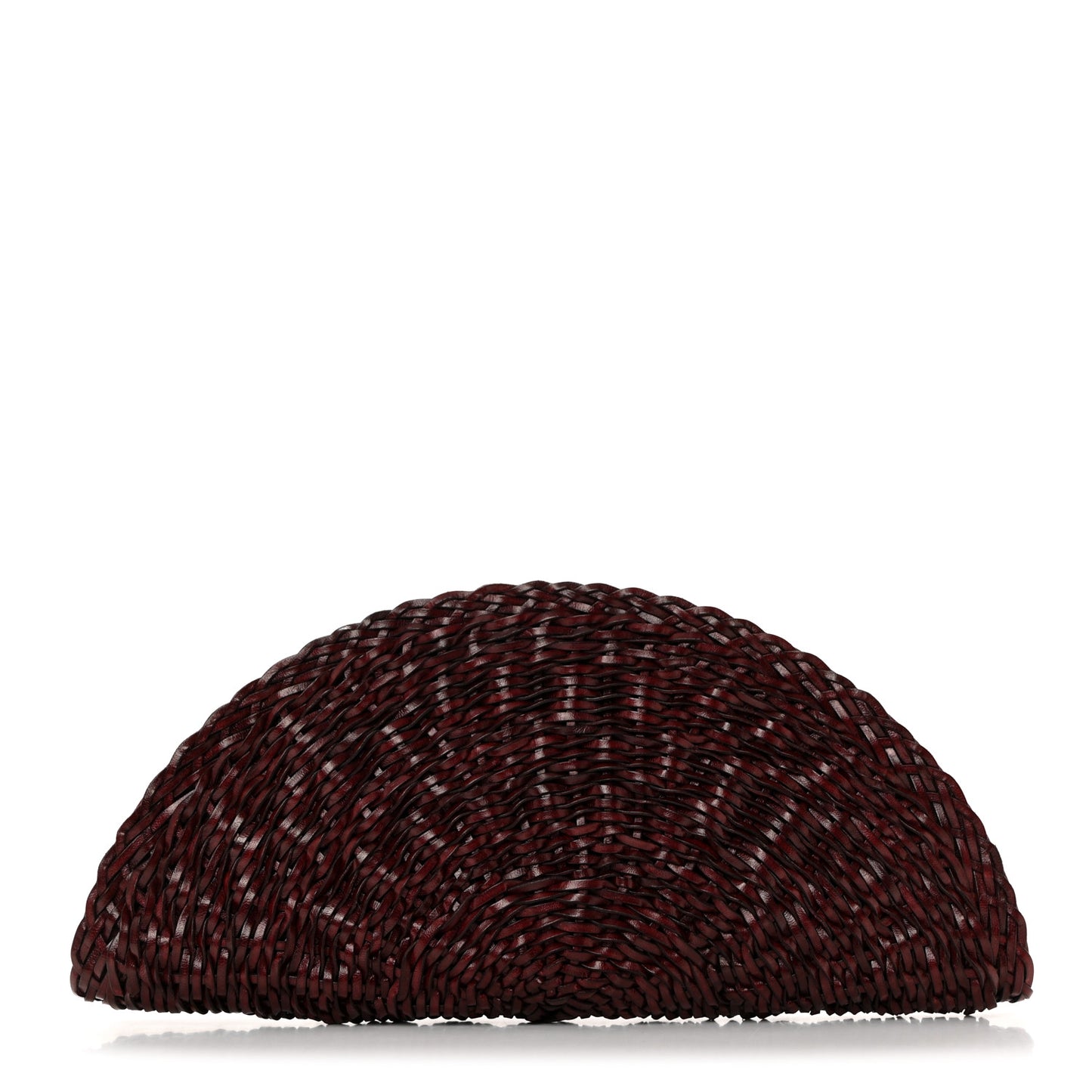 Handwoven Calfskin Sunset Clutch Burgundy