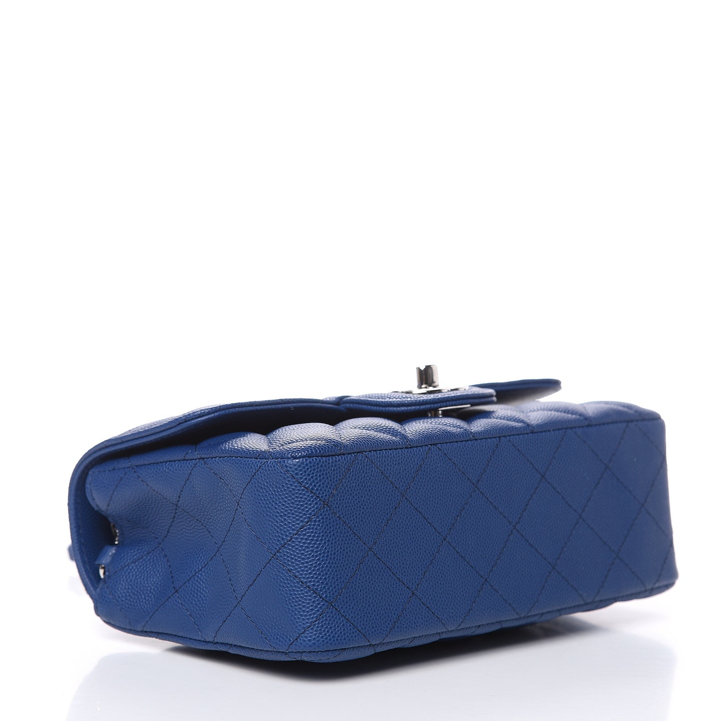 Caviar Quilted Mini Rectangular Flap Blue