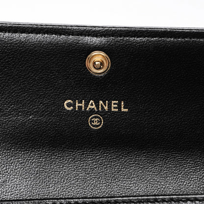 Chanel Lambskin Quilted Boy Card Holder Wallet Black 5 of 8