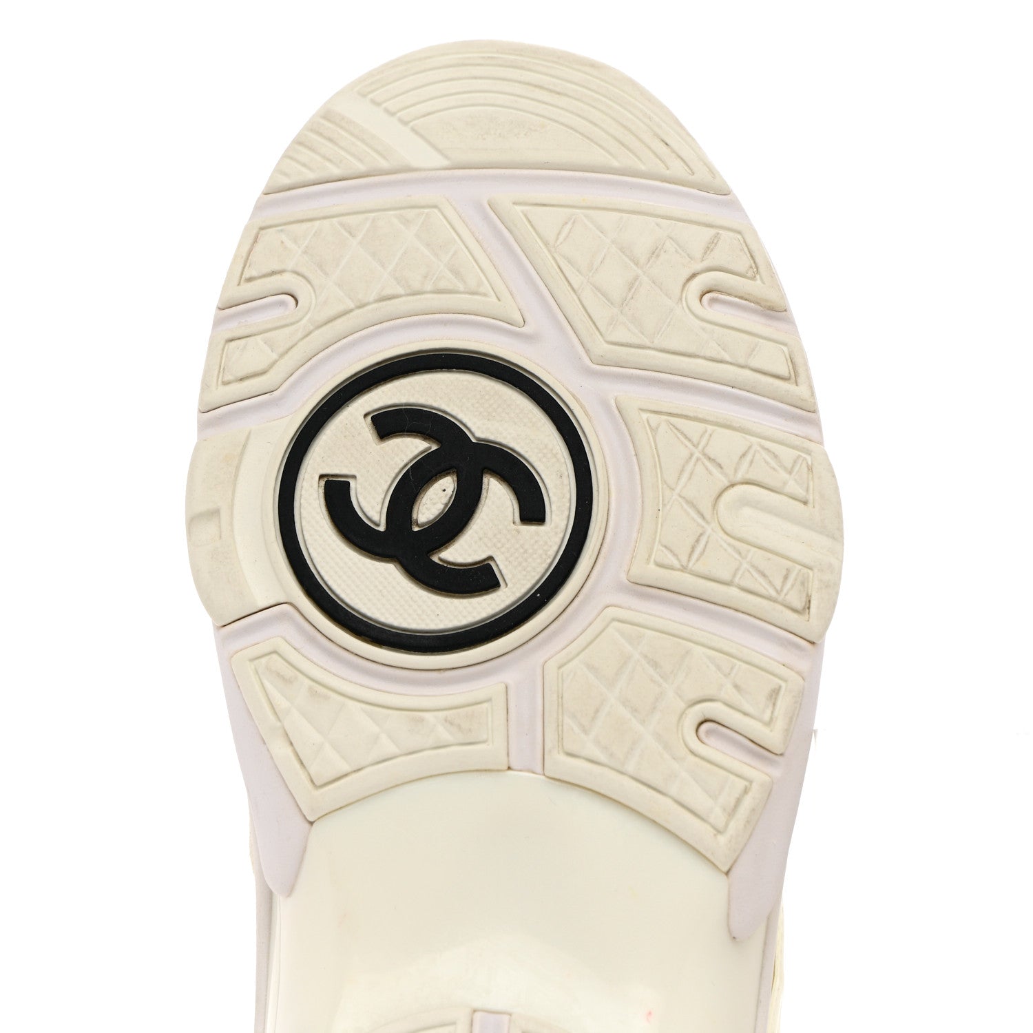 Chanel Suede Calfskin Fabric CC Sneakers 38 White 8 of 21