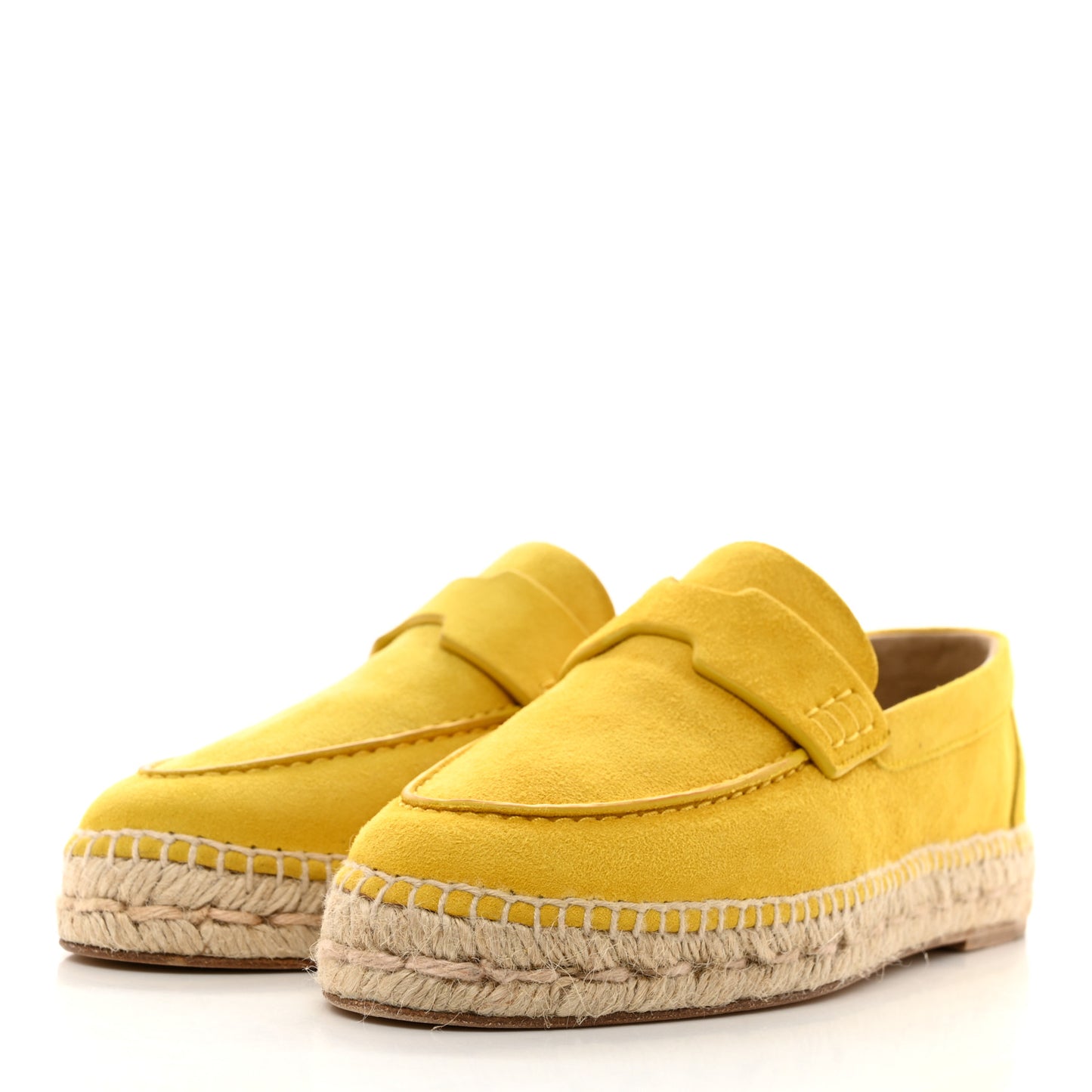 Suede Goatskin Womens Trip Espadrilles 36 Citron