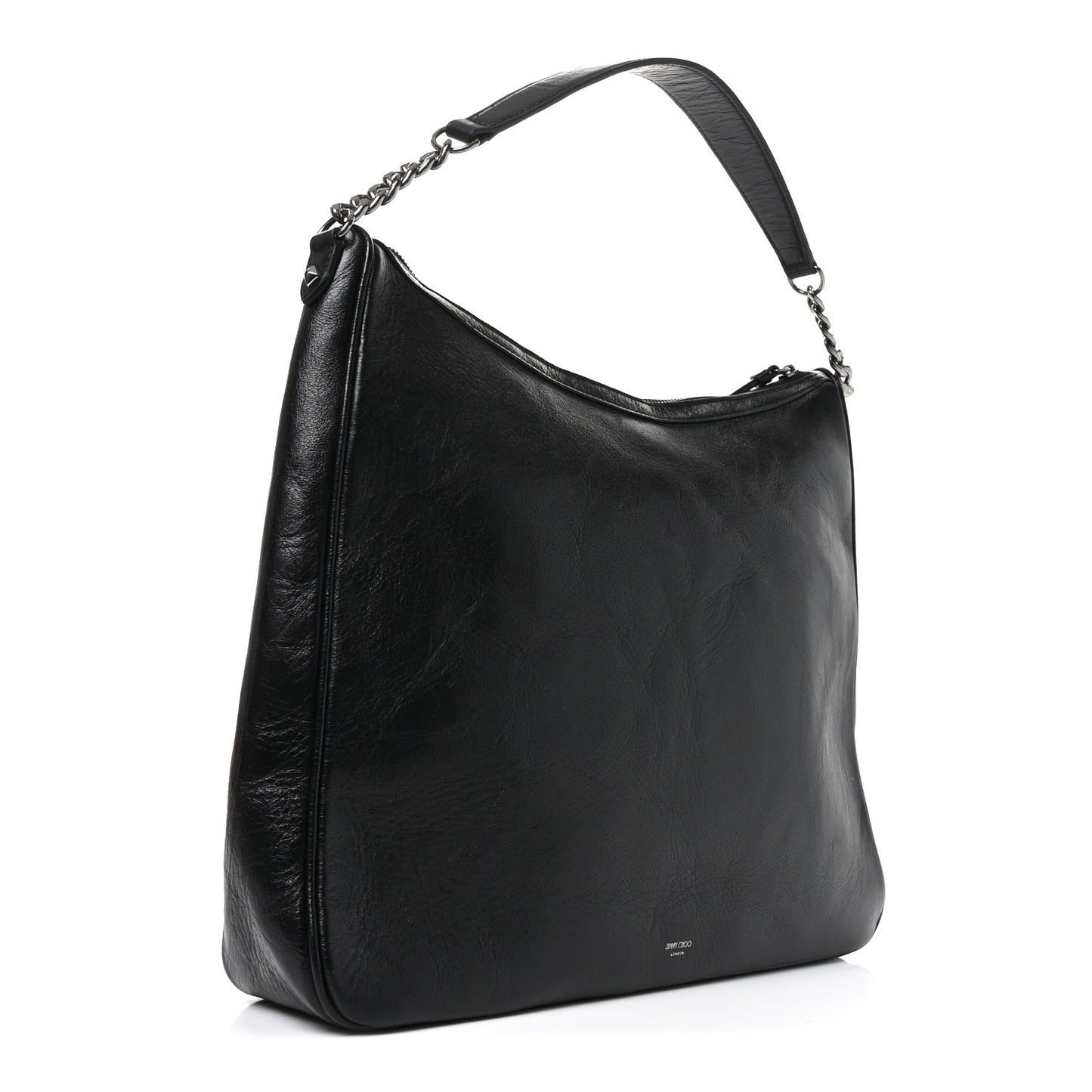 Lambskin Large JC Soft Hobo Bag Black