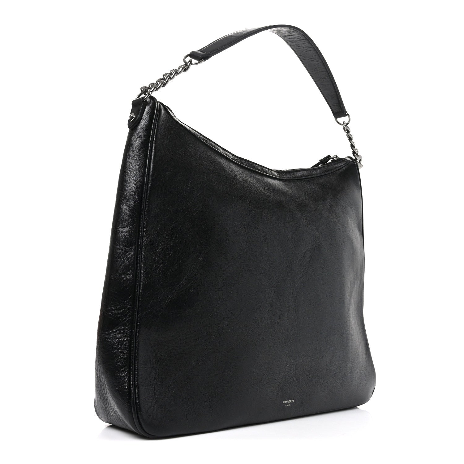 Jimmy Choo Lambskin Large JC Soft Hobo Bag Black 3 of 9