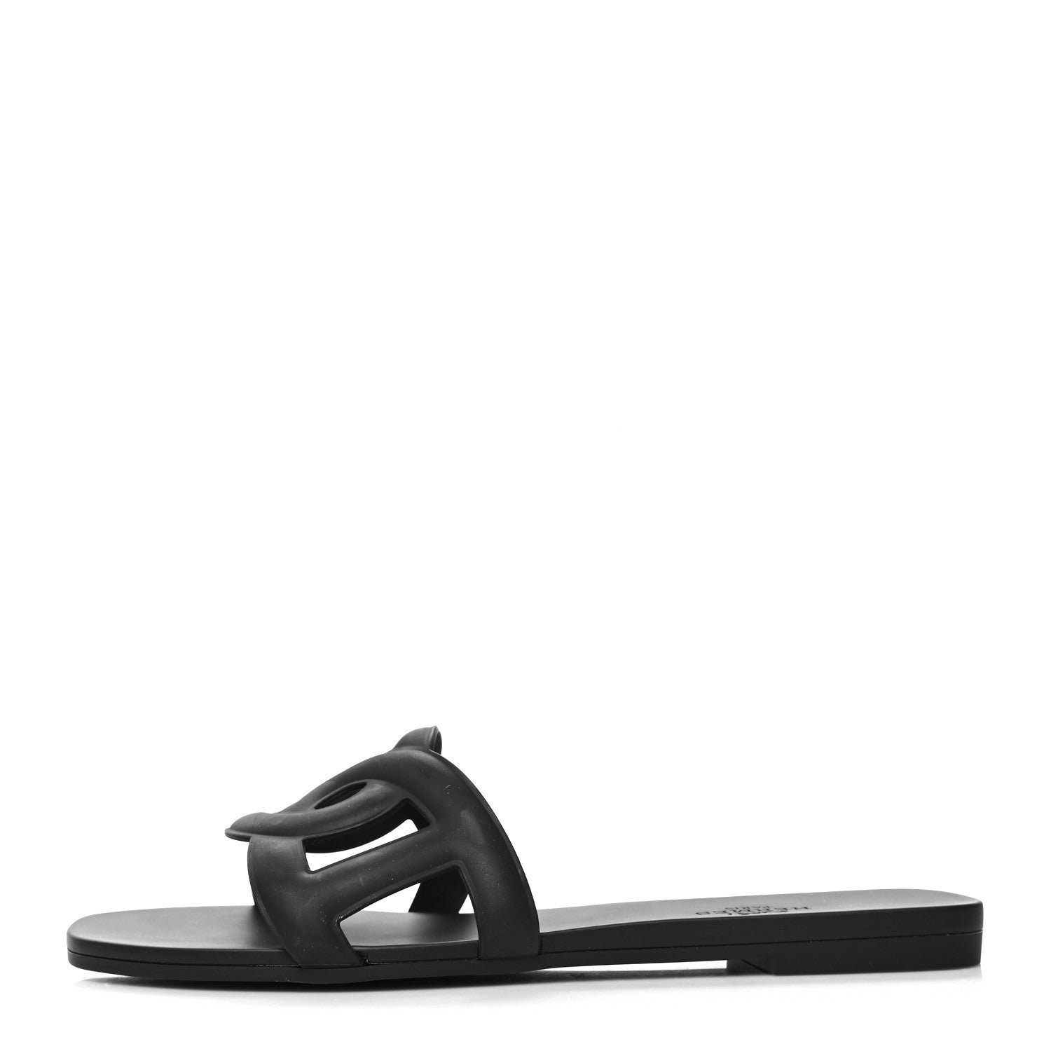 Hermes Rubber Aloha Sandals 36 Black 1 of 9