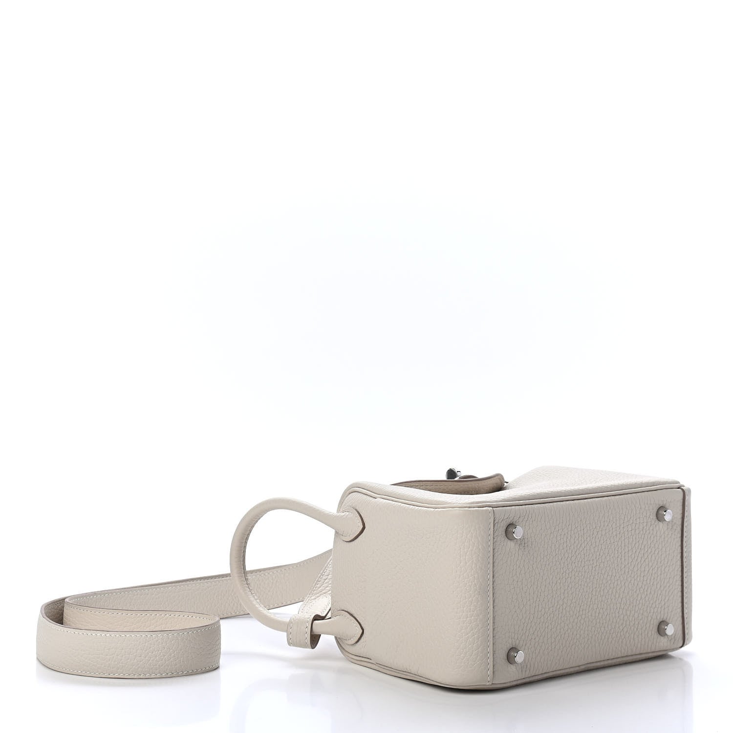 Hermes Taurillon Clemence Mini Lindy 20 Craie 2 of 3