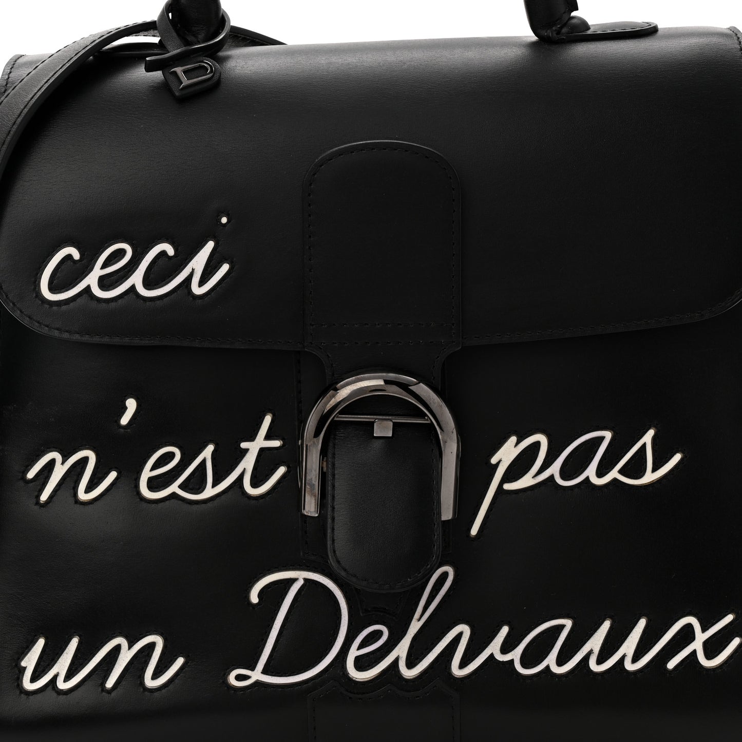 Calfskin MM L'Humour Brillant Satchel Black