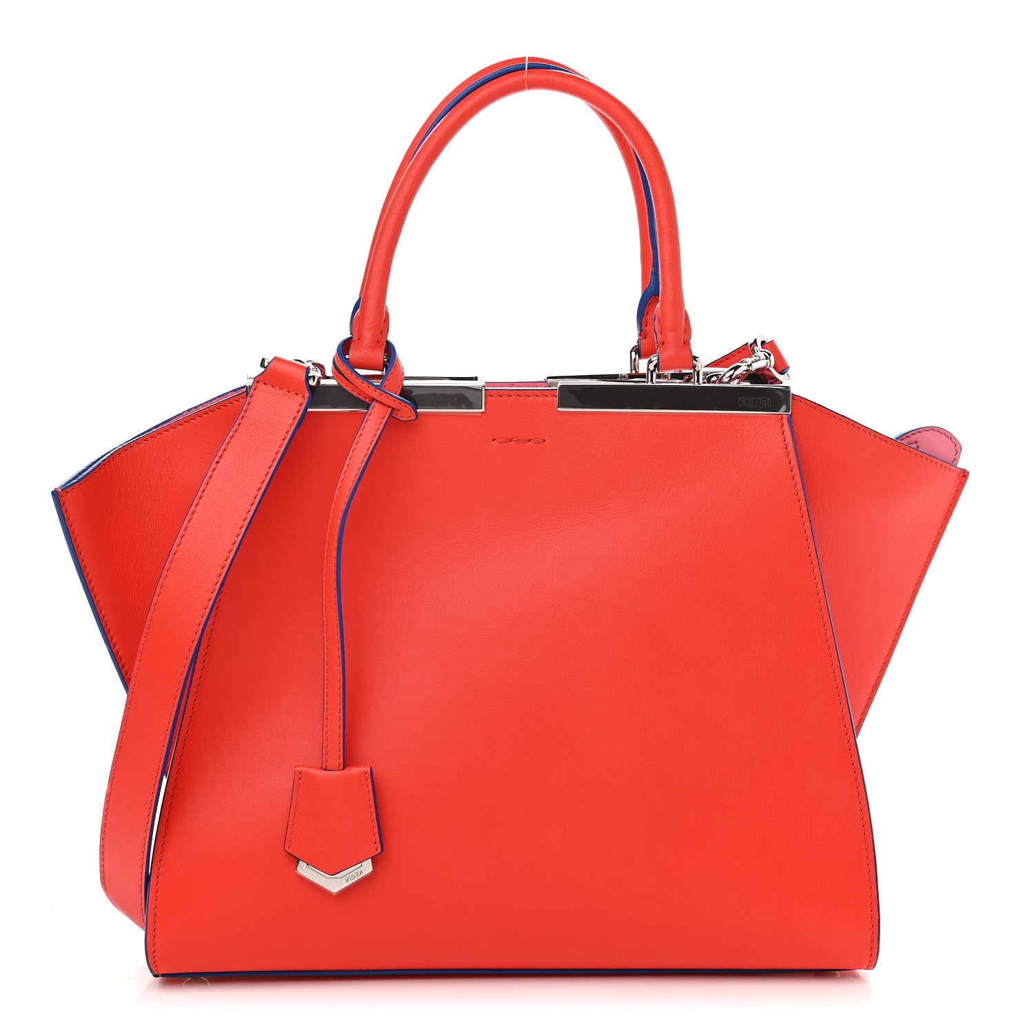 Fendi Vitello Dolce Shiny Nappa Petite 3Jours Tote Papavero 1 of 11