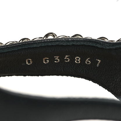 Chanel Lambskin Quilted Chain Wedge Sandals 37 Black 6 of 8