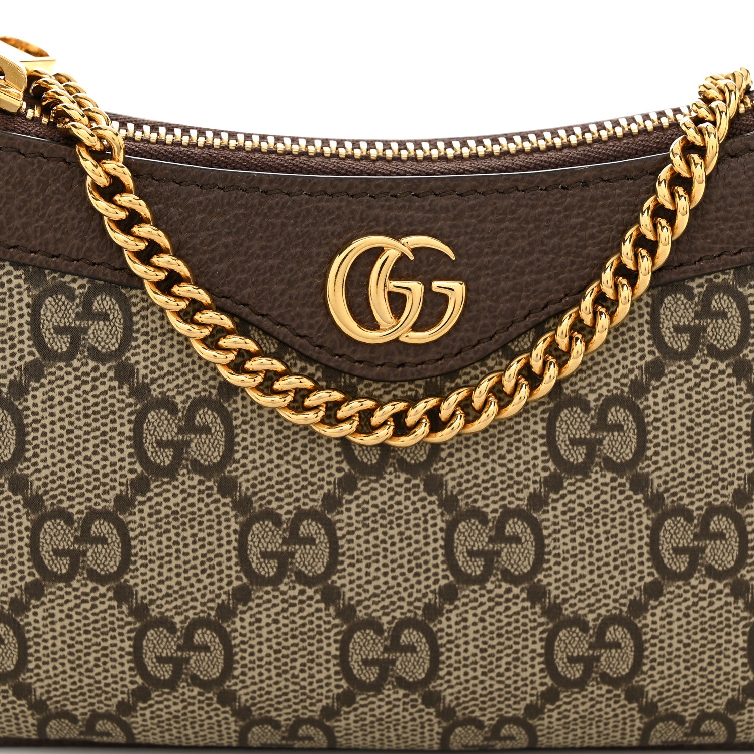 Gucci GG Supreme Monogram Textured Dollar Calfskin Mini Ophidia Chain Bag Beige Ebony 8 of 11