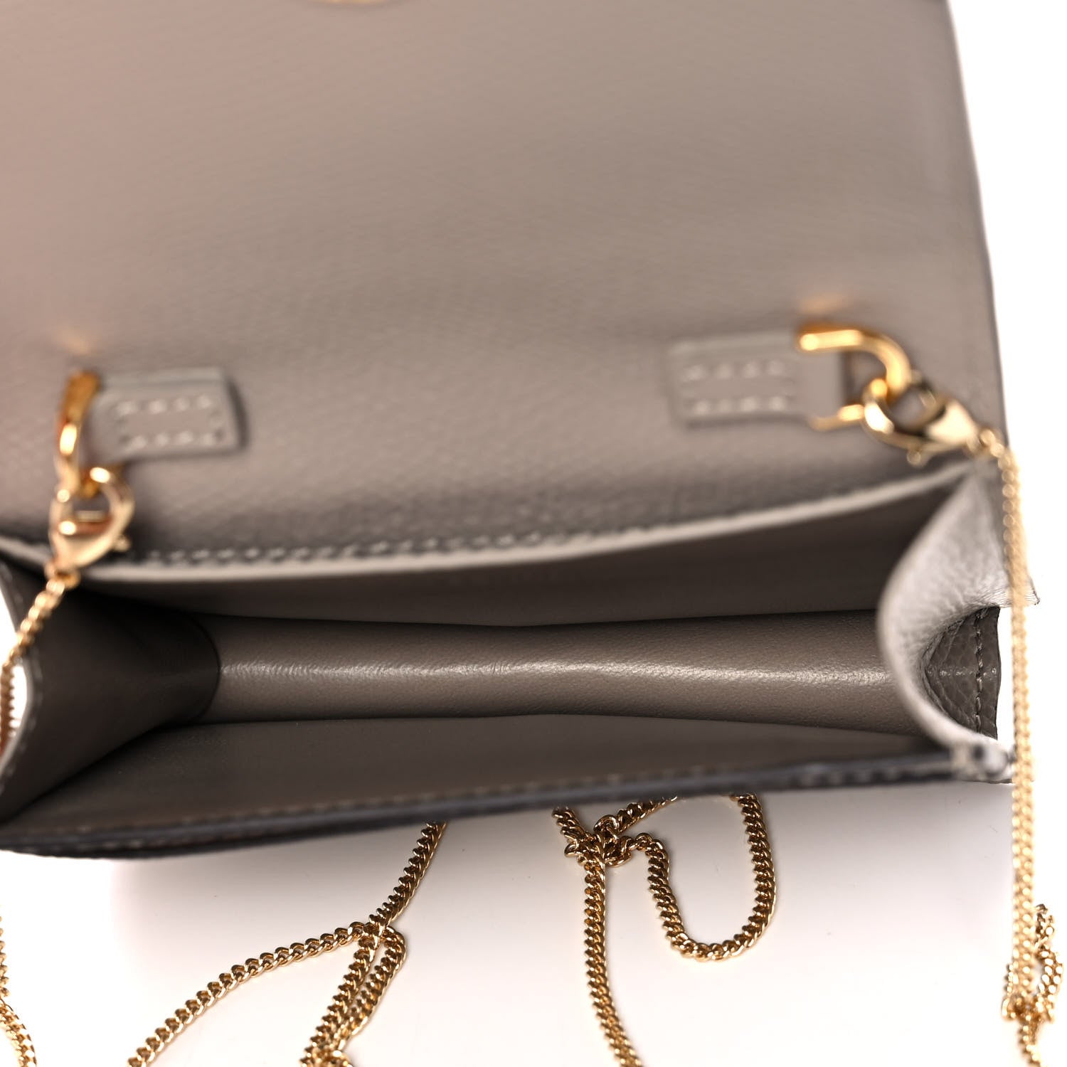 Fendi Vitello Cruise F is Fendi Geometric Flap Wallet on Chain Tortora 5 of 11