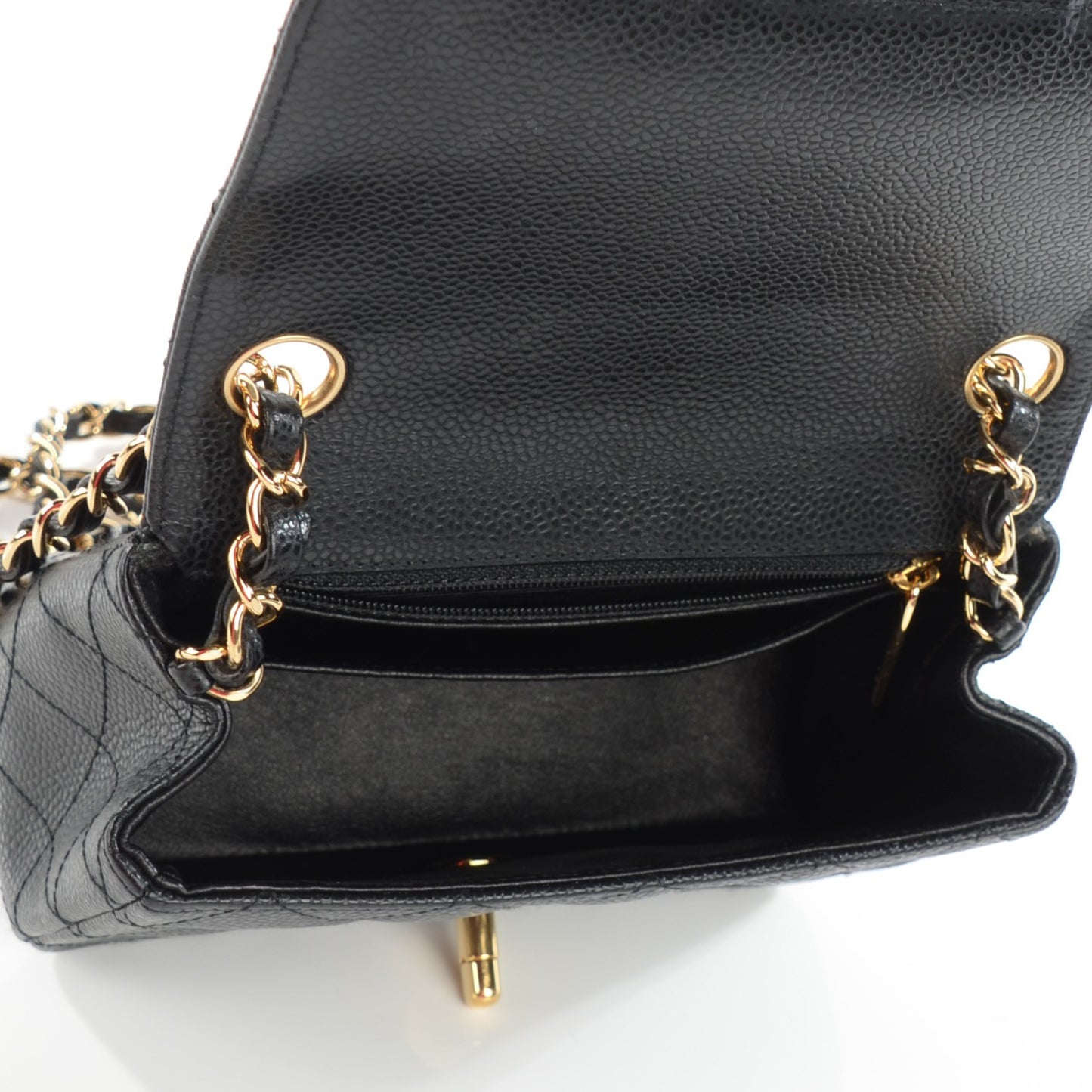 Caviar Quilted Mini Square Flap Black