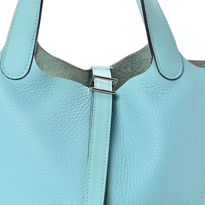 Hermes Taurillon Clemence Picotin Lock 18 PM Bleu Atoll 7 of 10