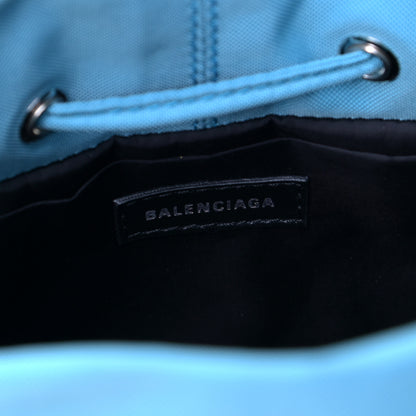 Balenciaga Recycled Sport Nylon Logo Embroidered Wheel Drawstring Bucket Bag Azur White 6 of 6