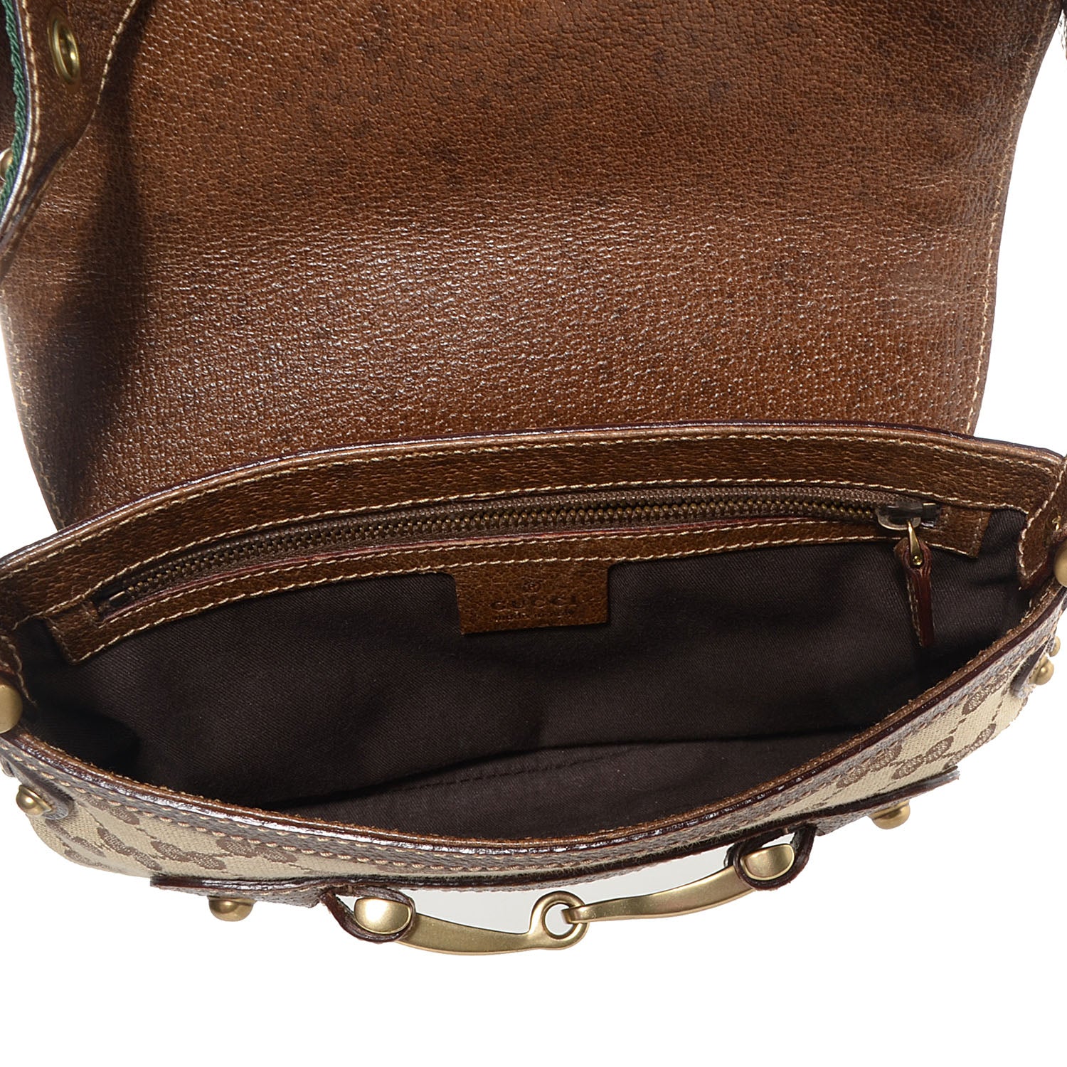 Gucci Monogram Studded Pelham Borchie Flap Bag Brown 5 of 7