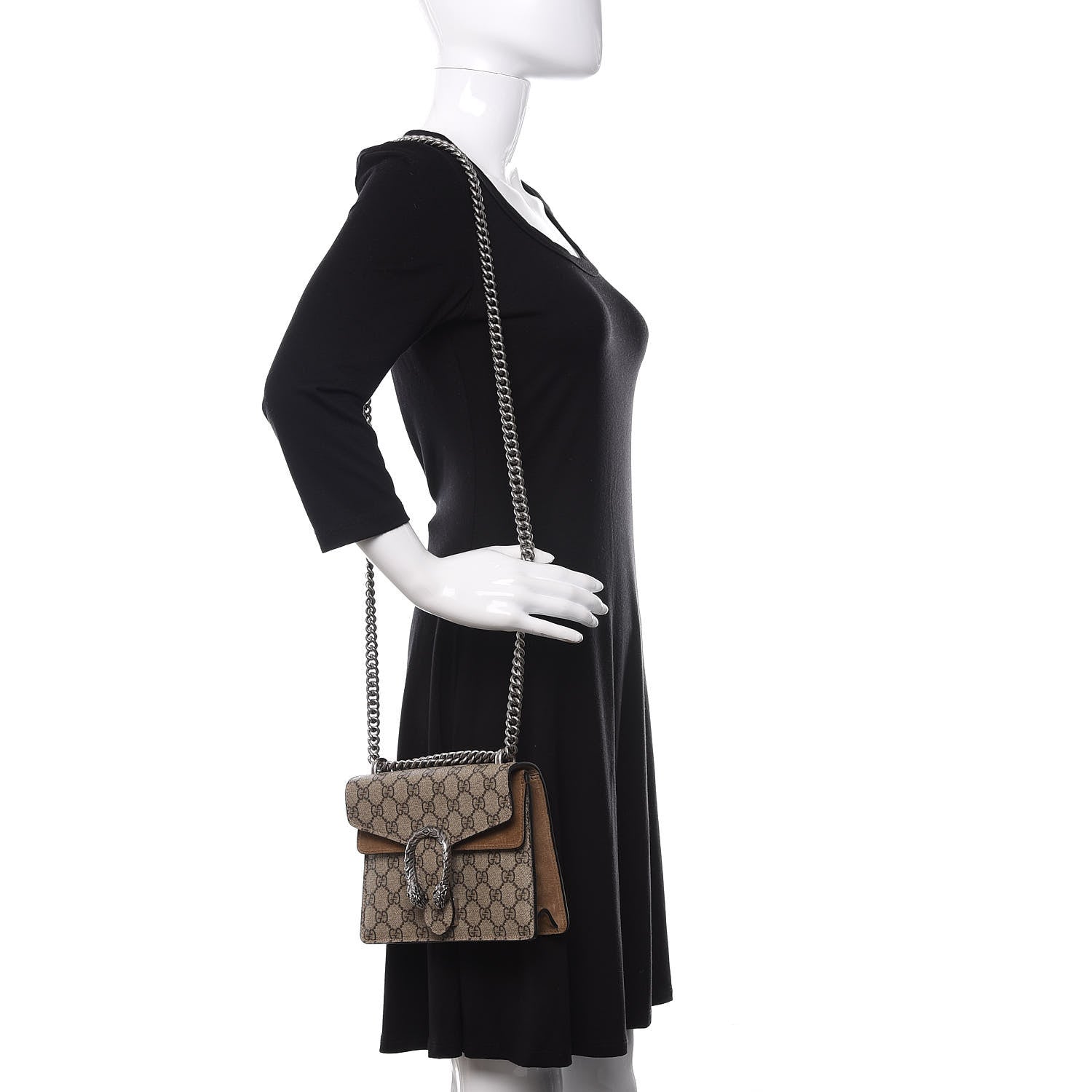 Gucci GG Supreme Monogram Mini Dionysus Shoulder Bag Taupe 2 of 10