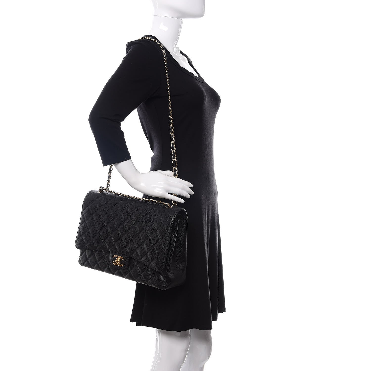 Chanel Caviar Quilted Maxi Double Flap Black 3 of 17