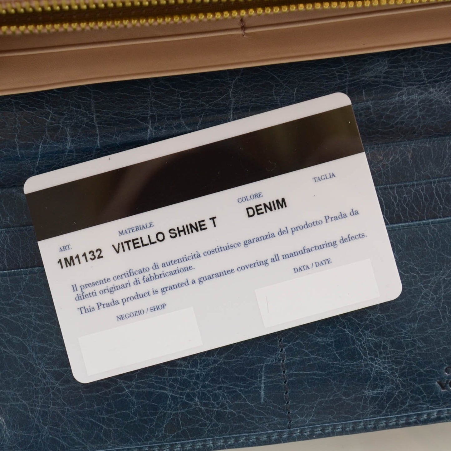 Vitello Shine Flap Wallet Denim