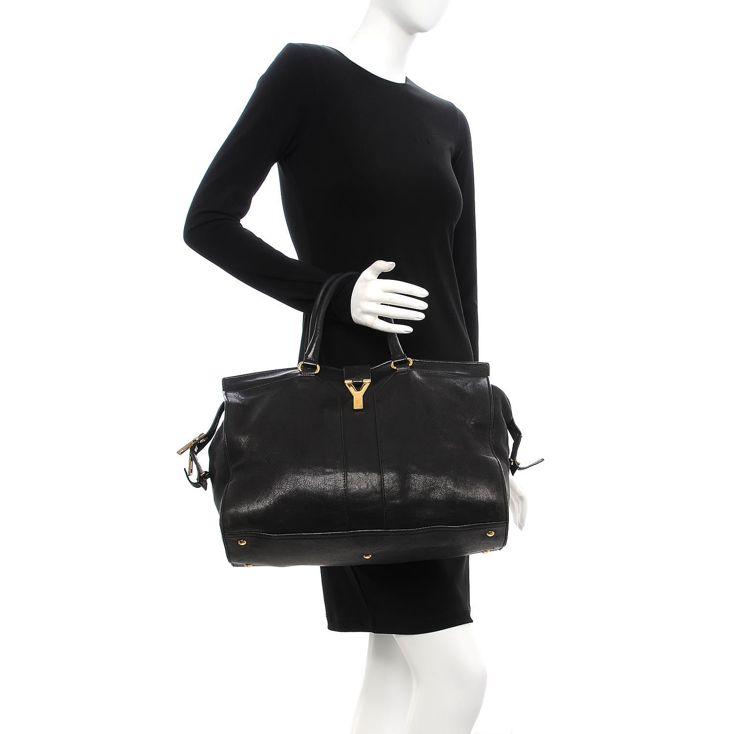 Saint Laurent Sheepskin Large Cabas ChYc Black 2 of 15