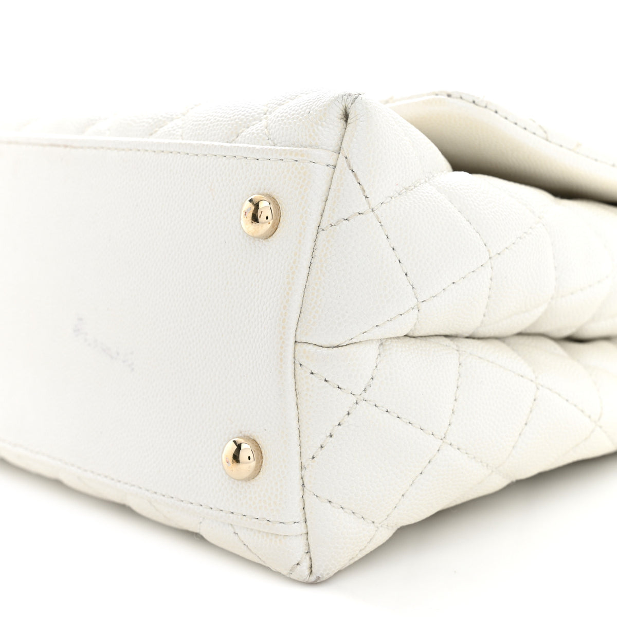 Chanel Iridescent Caviar Quilted Small Coco Handle Flap White 10 of 13