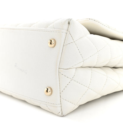 Chanel Iridescent Caviar Quilted Small Coco Handle Flap White 10 of 13