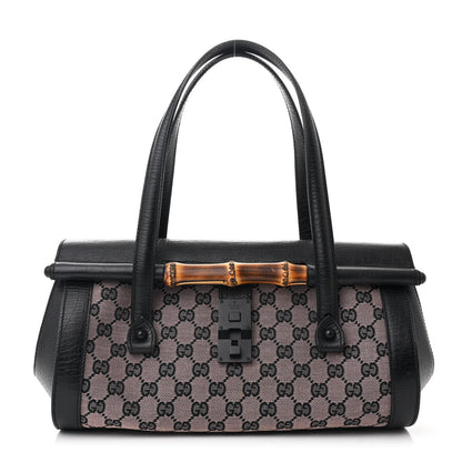 Gucci Monogram Bamboo Bullet Handbag Black 1 of 10
