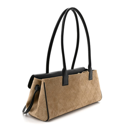 Chanel Grained Calfskin Suede Urban Essentials Small Shopping Bag Dark Beige Black 3 of 11