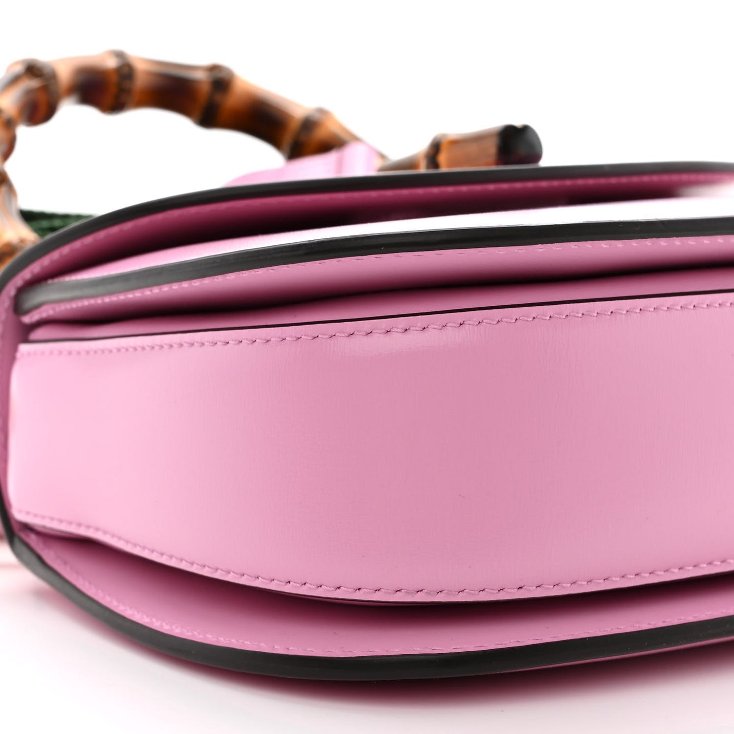 Boarded Dyana Lux Calfskin Web Small Bamboo 1947 Top Handle Bag Nice Pink